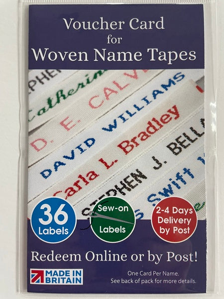 Woven Sew On Name Tapes - Pack of 36