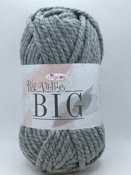 King Cole Big Value BIG Mega Chunky Yarn 250g - Grey 4430 BoS/Mhd
