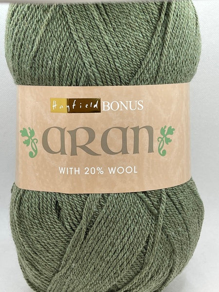 Hayfield Bonus With Wool Aran Yarn 400g - Green Heather 0934 - BoS