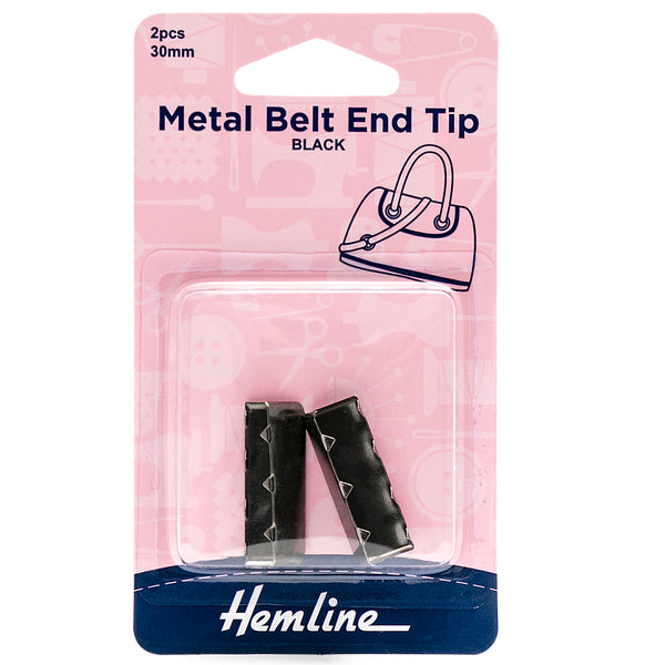 Metal Belt End Clip Black 30mm - H4507.30.NB