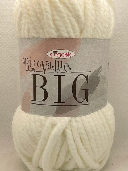 King Cole Big Value BIG Mega Chunky Yarn 250g - White 4439 BoS/Mhd