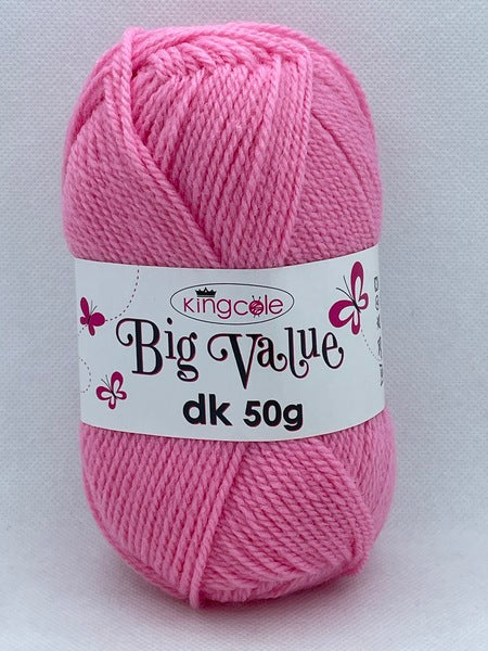 King Cole Big Value DK Yarn 50g - Pink 4033 BoS