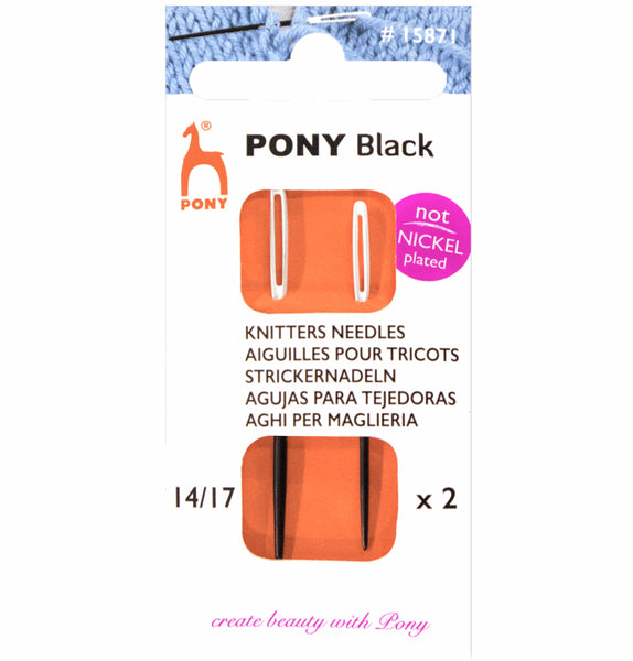 Pony Black Knitters Needles Assorted Pack of 2 - P15871