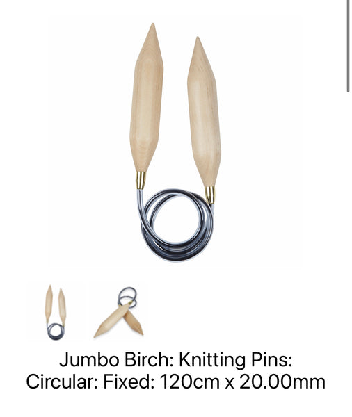 KnitPro Jumbo Birch Fixed Circular Knitting Needles 20.00mm 120cm 35360