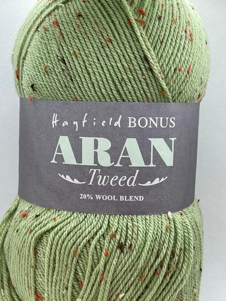 Hayfield Bonus Tweed With Wool Aran Yarn 400g - Pale Sage 0664 Mhd