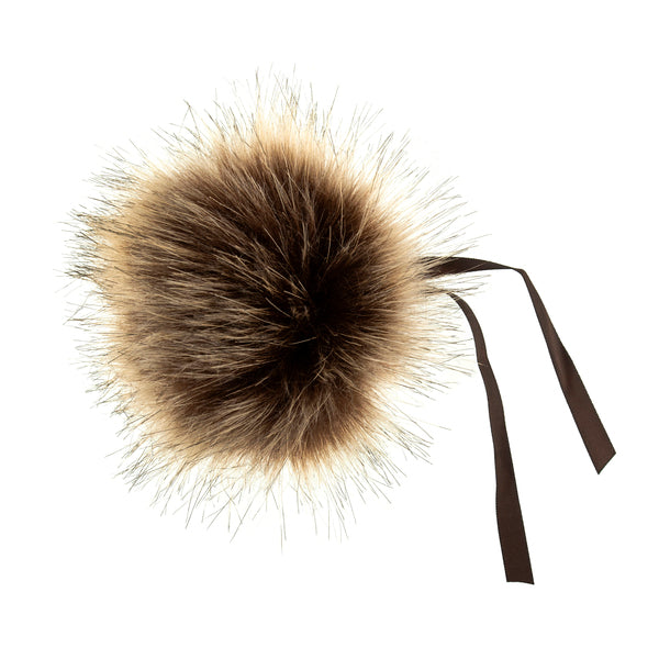 Trimits Faux Fur Pom Pom 11cm Brown Tip - TTPOM12\BRN.TIP