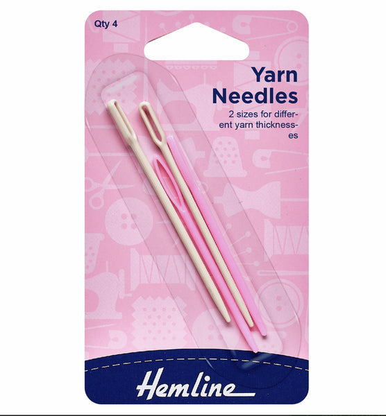 Hemline Yarn Needles Plastic 2 Sizes Set of 4 - H211.A