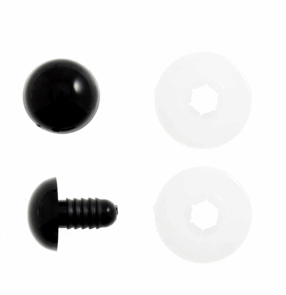 Trimits Toy Eyes Solid 9mm Black Pack Of 8 - CF047