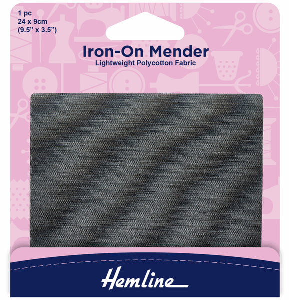 Iron-on Mender Dark Grey 24 x 9cm - H691.DG