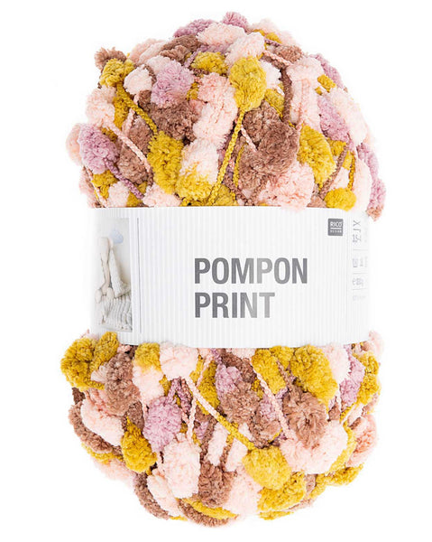 Rico Creative Pompon Print Yarn 200g - Mustard Berry 035