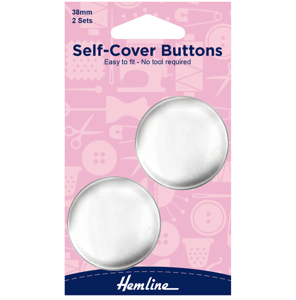 Hemline Self Cover Buttons 38mm Nickel - H473.38