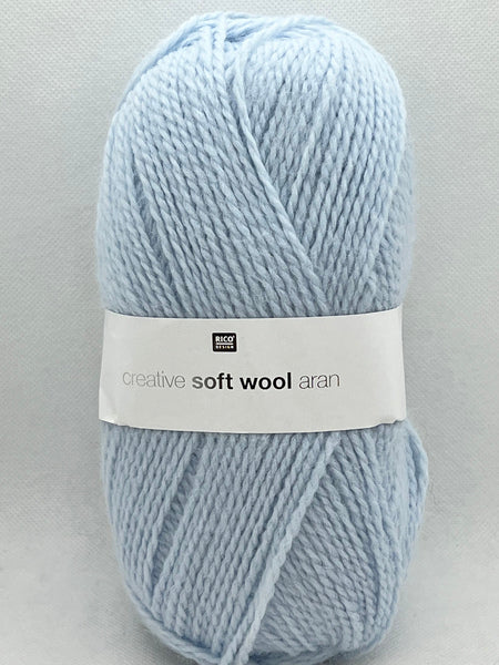 Rico Creative Soft Wool Aran Yarn 100g - Light Blue 015 (Discontinued)