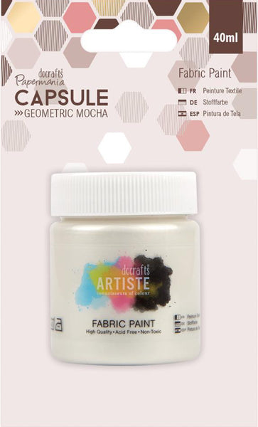 Fabric Paint Capsule 40ml Pearlised White - PMA 550606