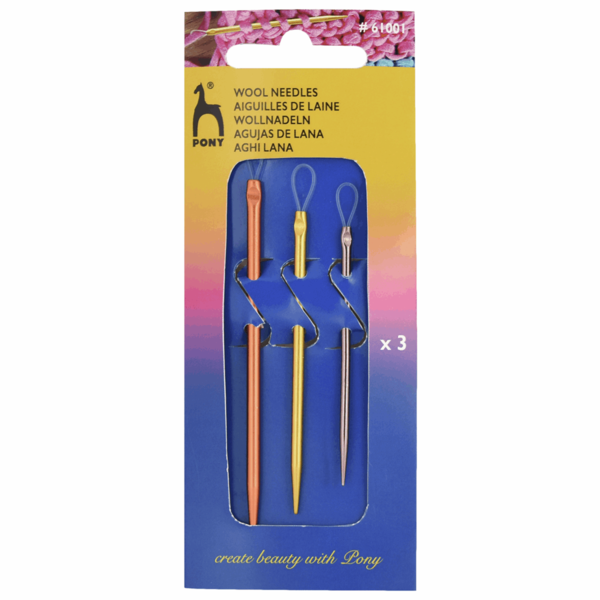 Pony Wool Sewing Needles Assorted Colours 2.25-3.25mm - P61001