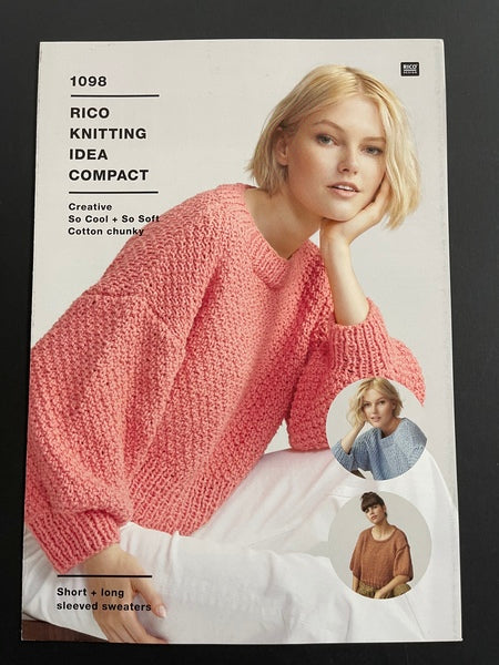 Knitting Patterns - Rico Creative So Cool & So Soft Cotton Chunky - Ladies Short & Long Sleeved Sweaters 1098
