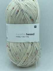 Rico Superba Tweed 4 Ply Sock Yarn 100g - Cream 001