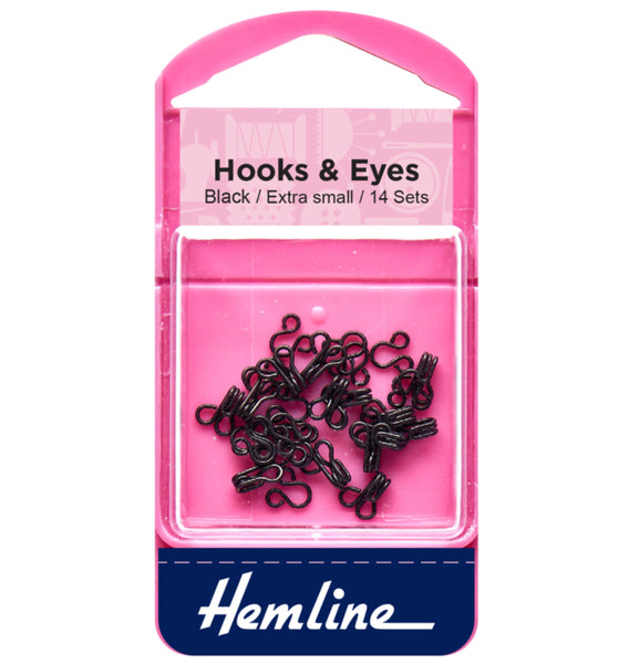 Hooks & Eyes Extra Small Black - H401.0