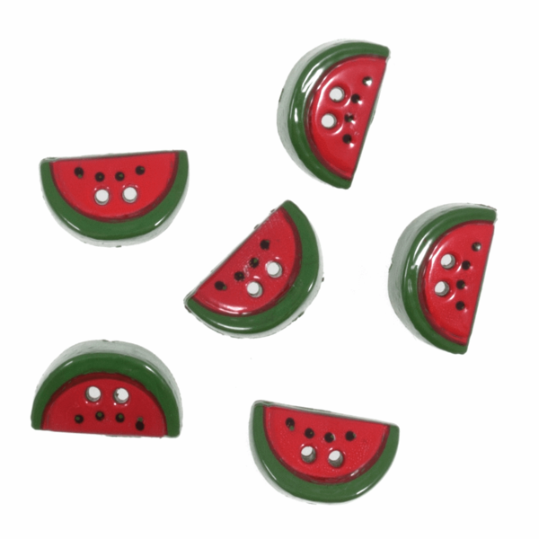 Trimits Buttons Novelty Watermelon Pack of 6 - B6409/M07