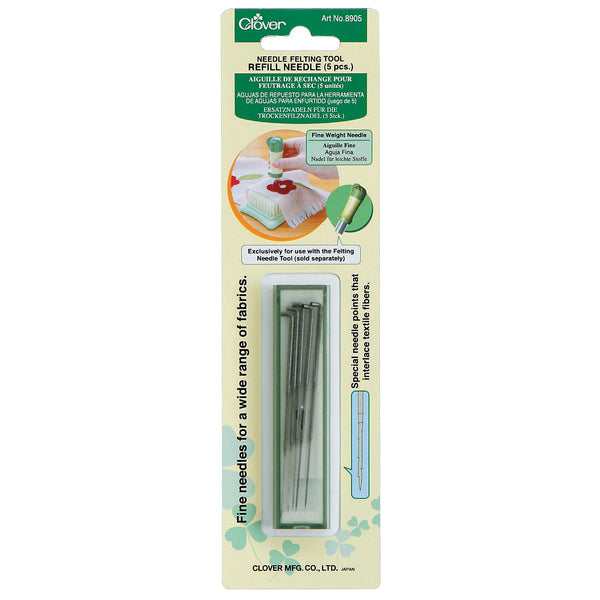 Clover Needle Felting Tool Needle Refill Fine 5 pieces - CL8905