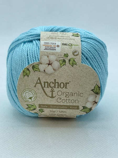 Anchor Organic Cotton 4 Ply Yarn 50g - Turquoise Waters 0129