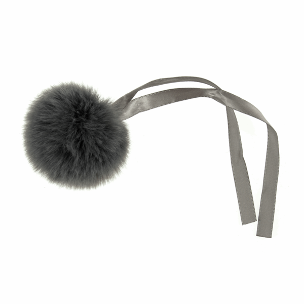 Trimits Faux Fur Pom Pom 6cm Grey - TTPOM06/GRY