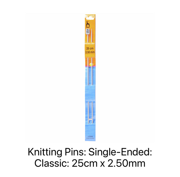 Pony Classic Single-Ended Knitting Needles 2.50mm 25cm 31603