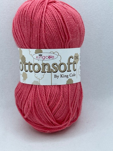 King Cole Cottonsoft DK Yarn 100g - Coral 1574