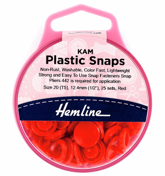 Hemline KAM Plastic Snaps - Red H443.RED