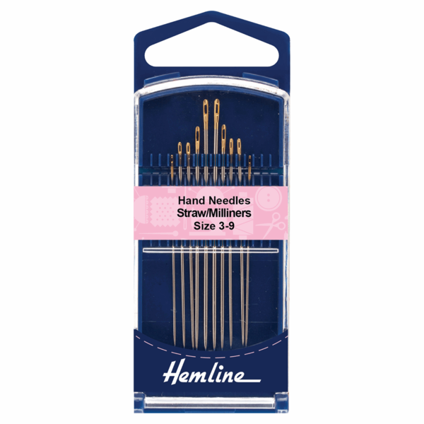 Hemline Hand Needles Premium Gold Eye Straw Milliners Size 3-9 - H287G.39