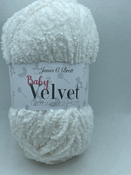 James C. Brett Baby Velvet Chunky Baby Yarn 100g - White VT04 (Discontinued)