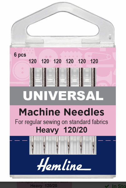 Hemline Sewing Machine Needles Universal 120/20 - H100.120