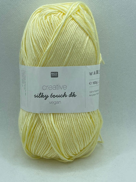 Rico Creative Silky Touch Vegan DK Yarn 100g - Pastel Yellow 009 (Discontinued)
