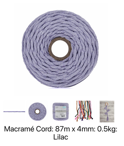 Macrame Cord 87m x 4m - 0.5kg Lilac - TMC4