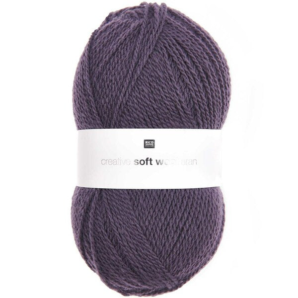 Rico Creative Soft Wool Aran Yarn 100g - Plum 031