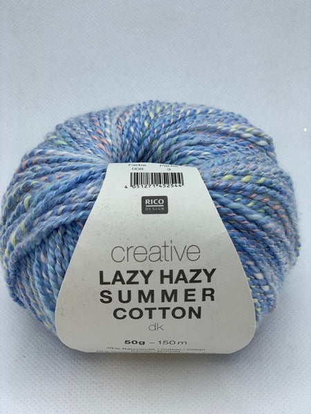 Rico Creative Lazy Hazy Summer Cotton DK Yarn 50g - Blue 008 (Discontinued)