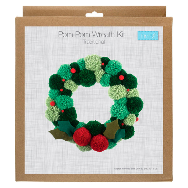 Trimits Pom Pom Wreath Kit Traditional - GCK207