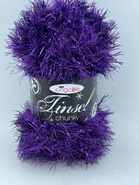 King Cole Tinsel Chunky Yarn 50g - Purple 218