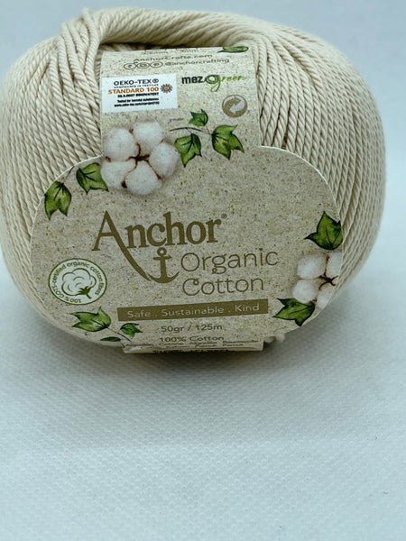 Anchor Organic Cotton 4 Ply Yarn 50g - Sand Beach 0387