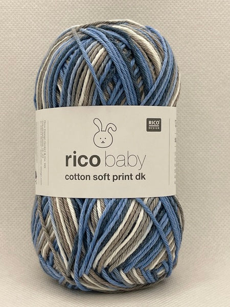 Rico Baby Cotton Soft Print DK Baby Yarn 50g - Blue-Teal 033