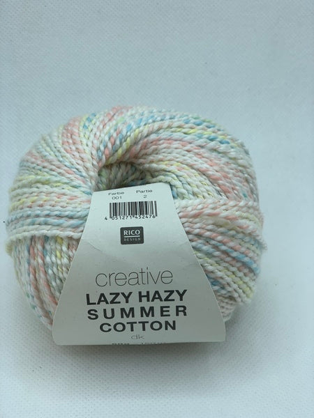 Rico Creative Lazy Hazy Summer Cotton DK Yarn 50g - Pastel 001