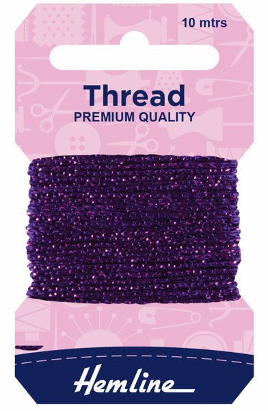 Glitter Thread 10m Purple - H1002/24