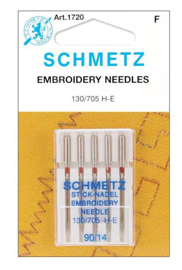 Schmetz Sewing Machine Needles Embroidery 90/14 - 130/705 H-E