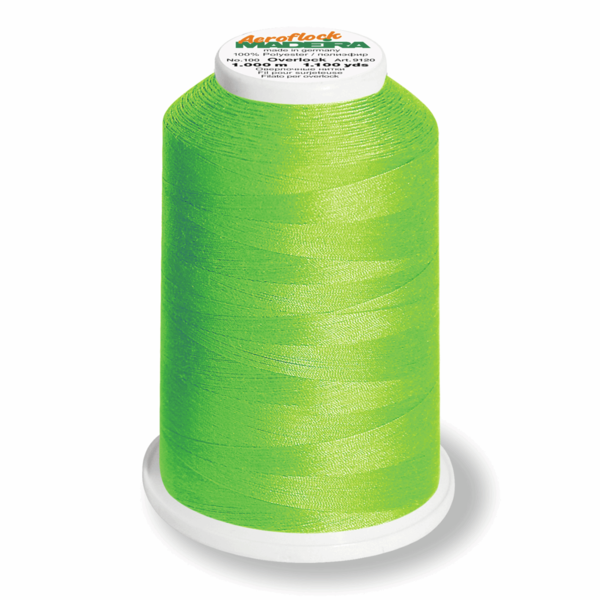 Aeroflock Madeira Overlock Thread - 1000m - Neon Green 9950