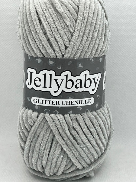Cygnet Jellybaby Glitter Chenille Chunky Yarn 100g - Antique Silver 020