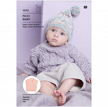 Knitting Pattern Rico Baby Sweater Slipover & Hat Baby Cotton Soft DK & Cotton Soft Print DK - 1253