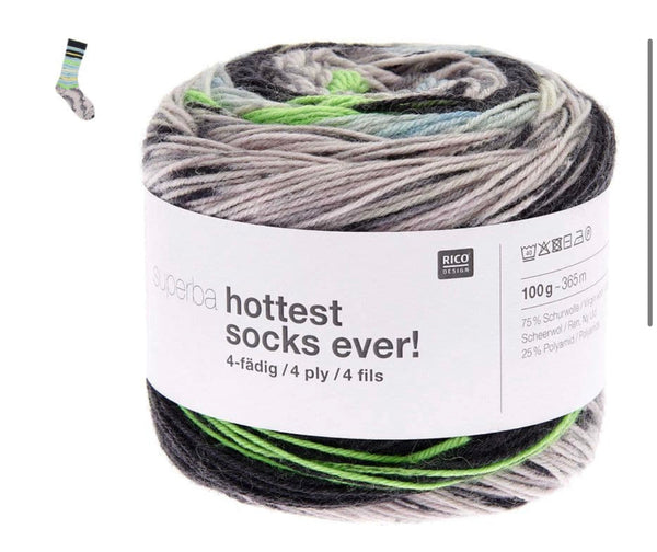 Rico Superba Hottest Socks Ever! 4 Ply Yarn 100g - Stripes 006
