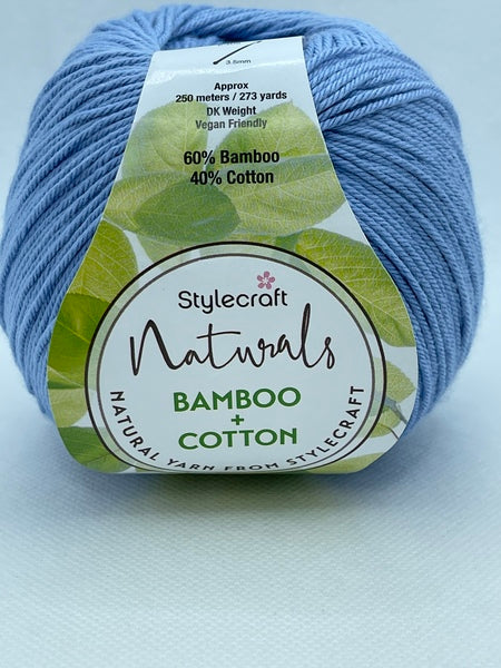 Stylecraft Naturals Bamboo + Cotton DK Yarn 100g - Cornflower 7140