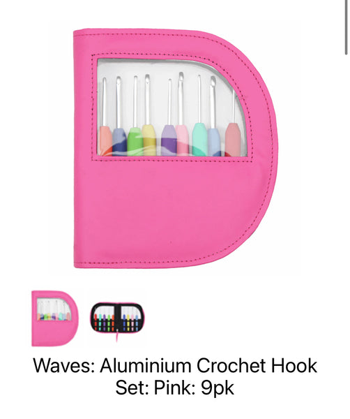 KnitPro Waves Crochet Hook Set 2.00mm to 6.00mm - Pink - 30922