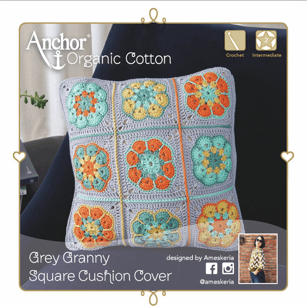 Anchor Crochet Kit - Granny Square Grey - A2G001