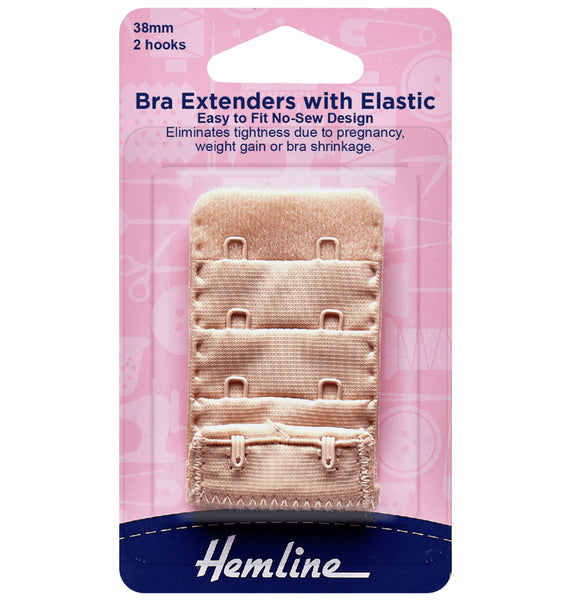 Hemline Bra Extender With Elastic 38mm Nude - H771.38.N